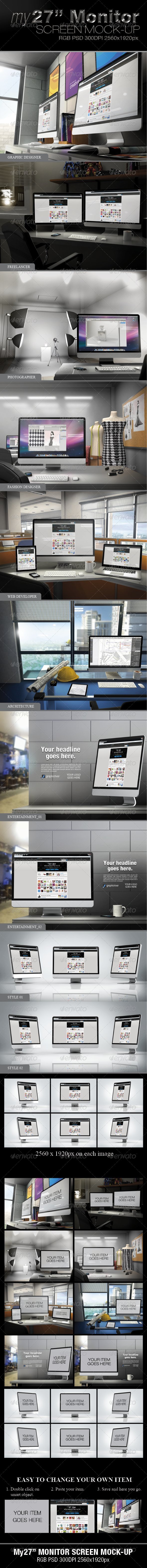 My27" Monitor Screen Mock-Up - Monitors Displays