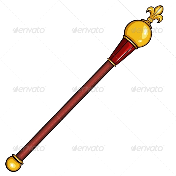 Vector Cartoon Royal Scepter by nikiteev | GraphicRiver