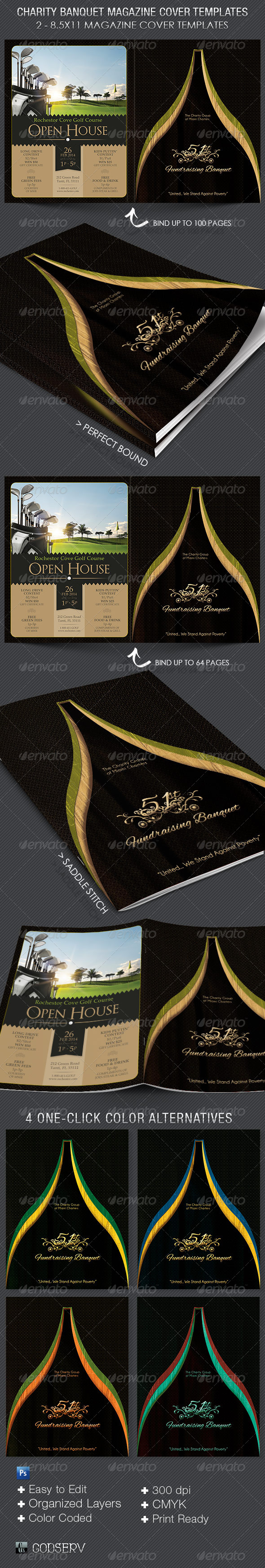 Charity Banquet Magazine Cover Template - Magazines Print Templates