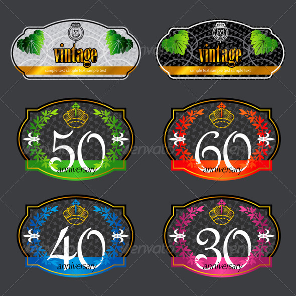 Vintage Jubilee Wine Labels Set