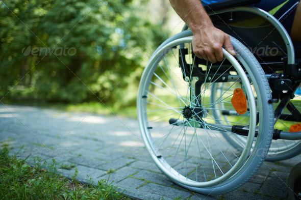Wheelchair walk - Stock Photo - Images