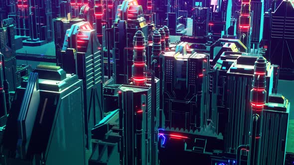 Futuristic City For Resolume Seamless Animation 02