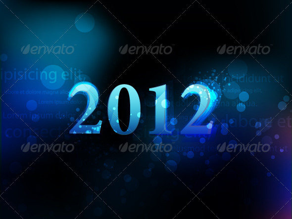 2012 neon figures on a dark background. Christmas - New Year Seasons/Holidays