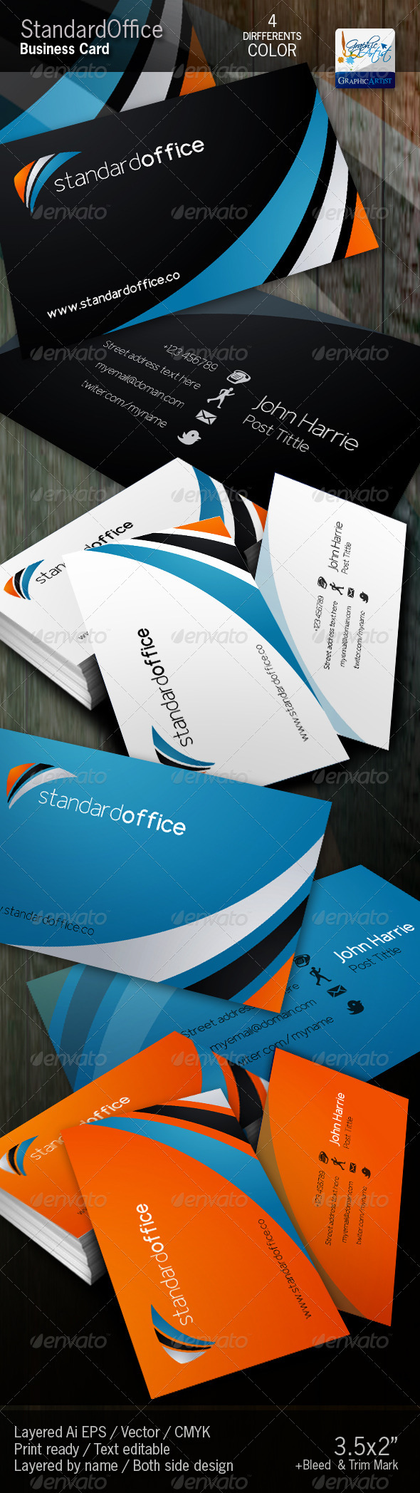 Standard office Business Card - Corporate Business Cards