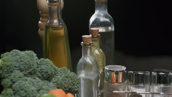 Fresh Vegetables Bottles with Oil and Vinegar alt