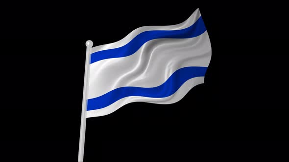 Israel Flag Flying Animated Black Background alt