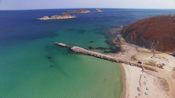 View From a Drone to a Beautiful Island in the Triozerie Bay alt