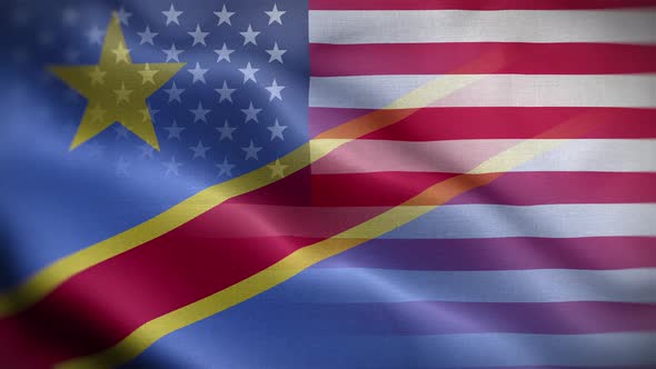 USA Congo Democratic Republic Of The Flag Loop Background 4K