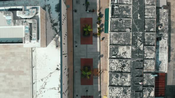 Top View of the Streets and Buildings of a Mexican Town