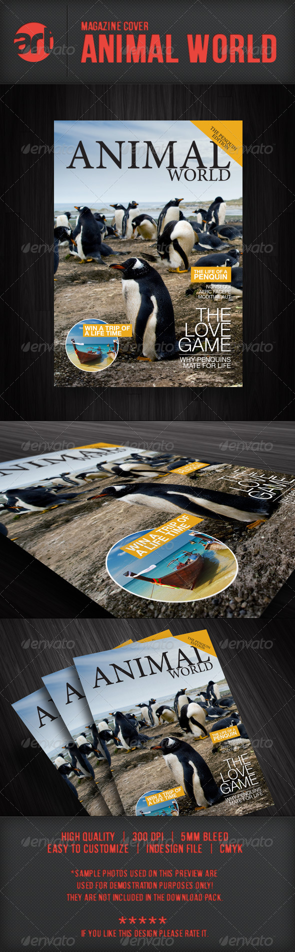 Mag Cover: Animal World - Magazines Print Templates