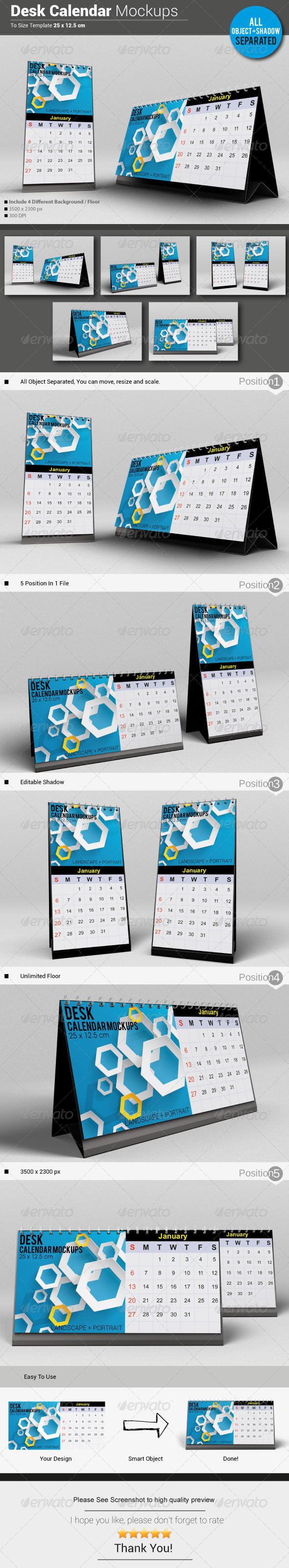 Download Desk Calendar Mockups By Kongkow Graphicriver PSD Mockup Templates