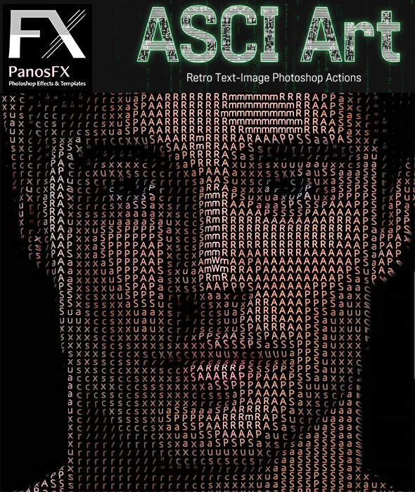 ASCII Art: Retro Text-Image Photoshop Actions
