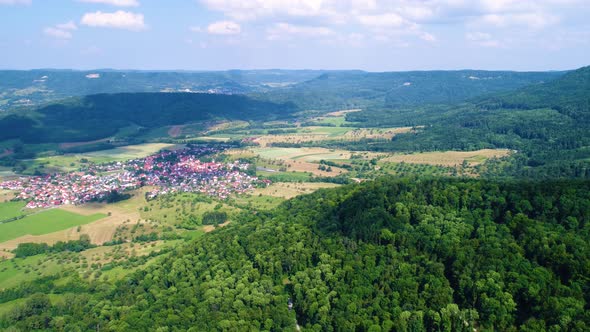 Aerial View of Baden-Wurttemberg Zollernalbkreis Germany alt