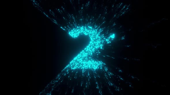 2 Number With Futuristic Particles Hd alt