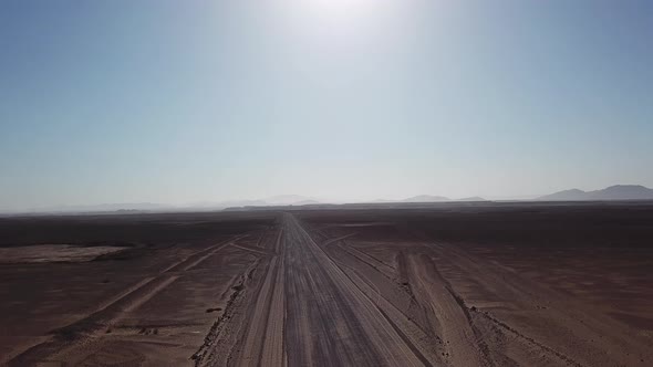Gravel Road in Aerial Desert