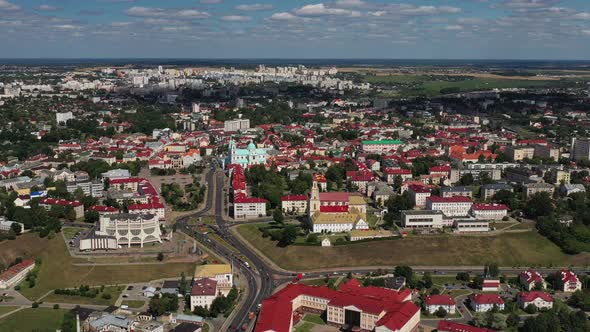 Top View of the City Center of Grodno Belarus alt