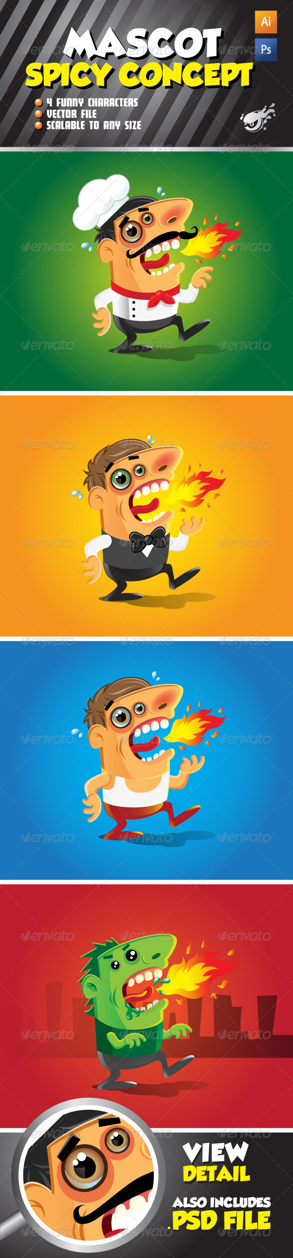 Character Mascot - Spicy Concept Set