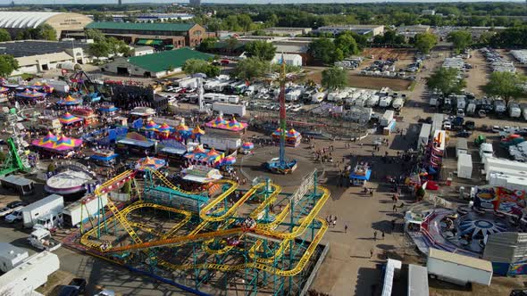 Aerial view of rides at the Minnesota State Fair 2021 alt