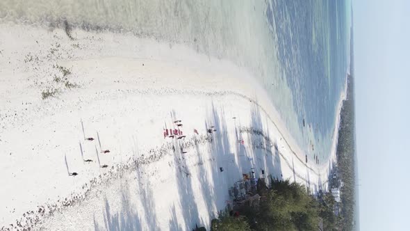 Vertical Video of the Coast of Zanzibar Island Tanzania Slow Motion alt
