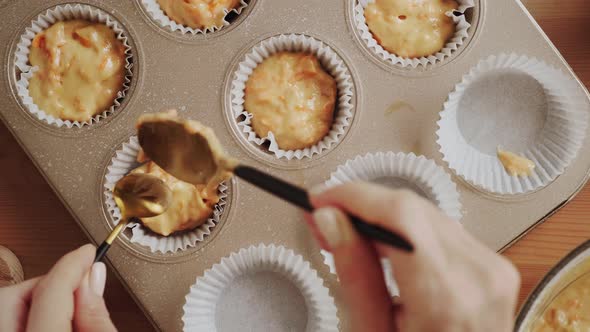 Baker Cooks Homemade Cupcake Dough.