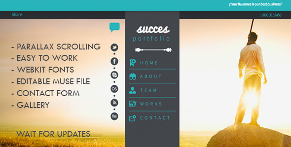 Success Portfolio | One Page MuseTemplate 1.0 - Corporate Muse Templates