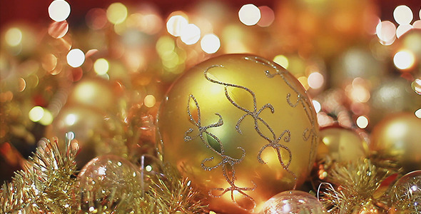 Golden Christmas Decoration With Lights alt