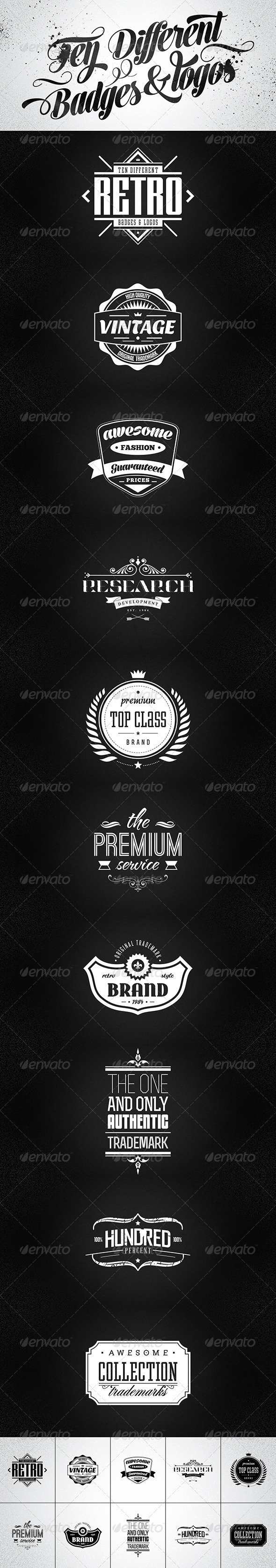 10 Retro Badges & Logos vol.2 - Badges & Stickers Web Elements