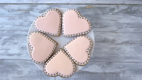 Plate with Heart Shaped Cookies alt