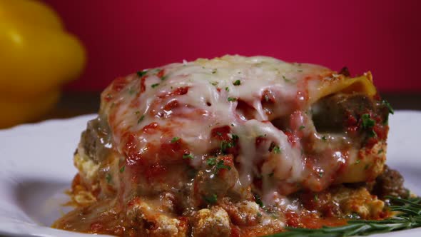 Plate Of Delicious Traditional Lasagna 54