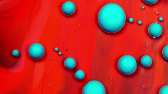 Red Blue Abstract Painted Texture. Multicolored Acrylic Paint alt