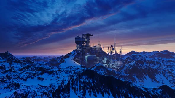 Space station in the mountains