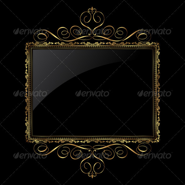 Decorative black and gold background - Backgrounds Decorative