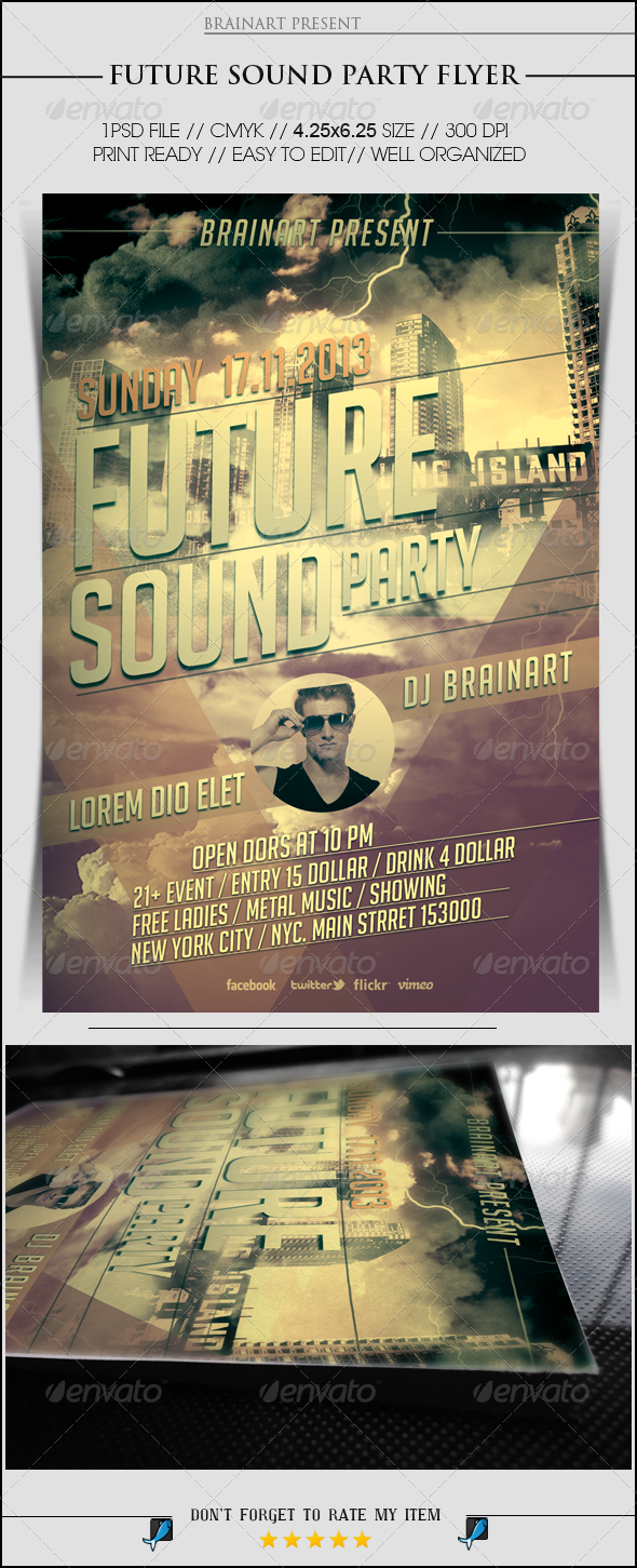 Future Sound Party Flyer - Flyers Print Templates