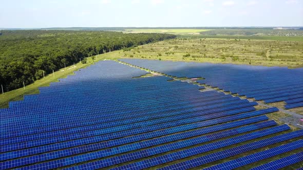 Solar Panels In The Field. Station alternative energy from solar panels alt