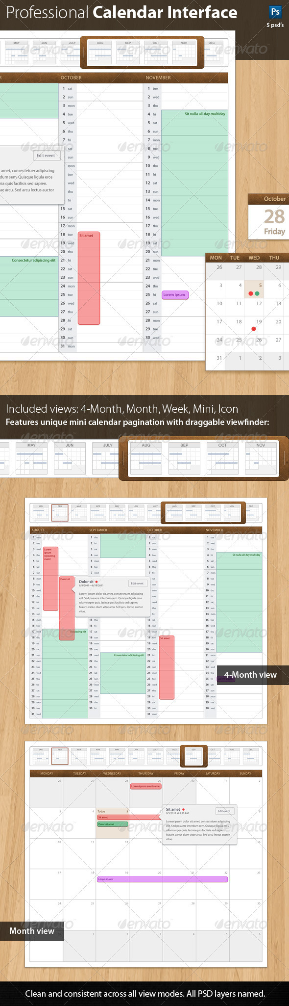 Leatherbound 1.0 Professional Calendar Template