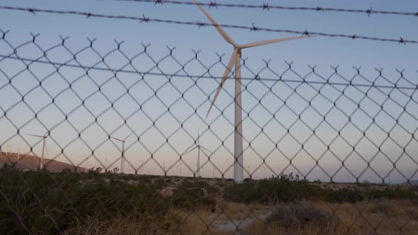 Wind turbines in Southern California near Palm Springs alt