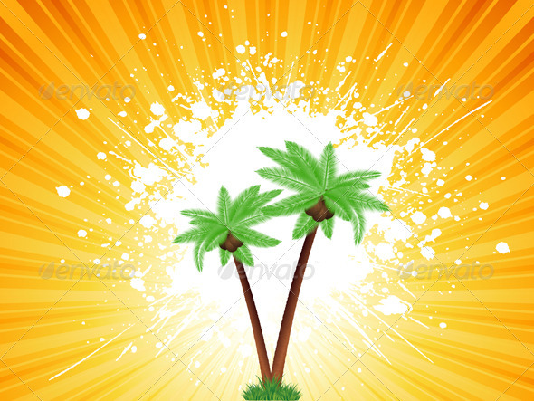 Grunge Palm Trees Background - Landscapes Nature