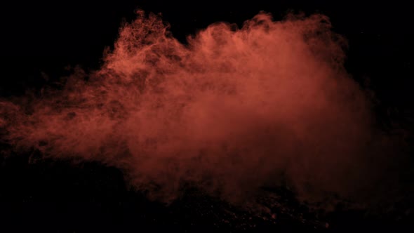 Super Slow Motion Shot of Cocoa Powder Explosion Isolated on Black Background alt