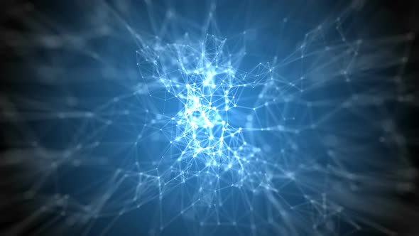 Dark abstract technology and engineering background with plexus elements alt