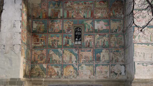 Mural painting on the Arbore Churchs back wall alt