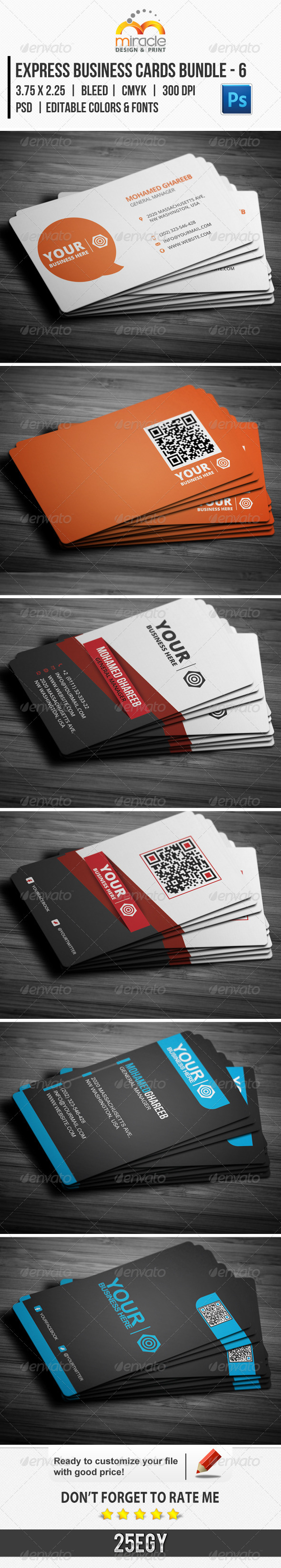 Express Business Cards Bundle 6 By 25EGY