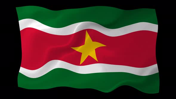 Suriname Flag Wavy National Flag Animation