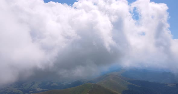 White Clouds Covered The High Mountains