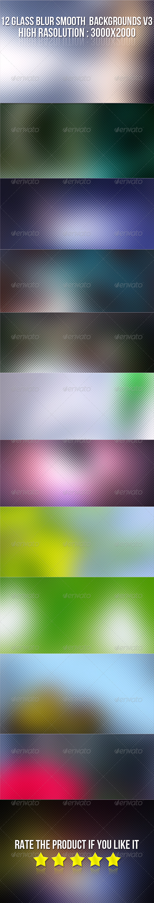12 Glass Blur Backgrounds V3 - Backgrounds Graphics