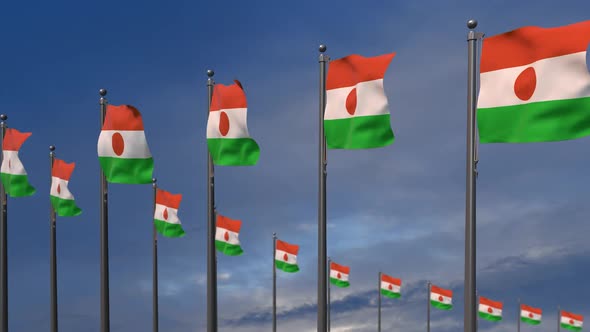 The Niger Flags Waving In The Wind  2K alt