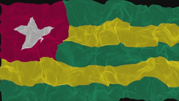 flag Togo turns into smoke. State weakening concept a crisis, alpha channel alt
