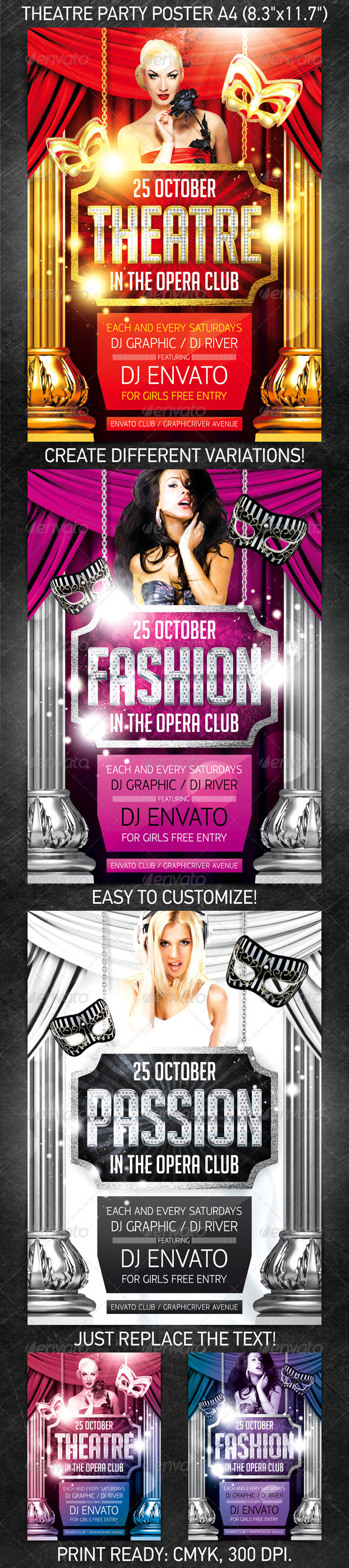 Theatre Party Poster - Clubs & Parties Events