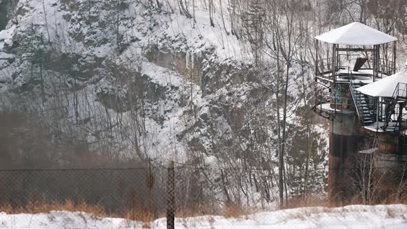 Footage of Kamieniolom Liban View  Rocky Area with Grove of Trees Liban Quarry alt