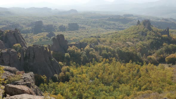 Valley of rocks near Bulgarian town of Belogradchik  slow tilt 4K 2160p 30fps UltraHD footage - Tilt