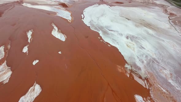 Polluted Land With Toxic Waste From Chemical Factory, Aerial View alt